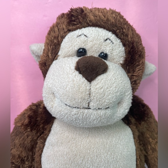 Build A Bear Dark Brown Monkey 18" Plush Stuffed Animal Toy X Belly Button - Picture 1 of 6